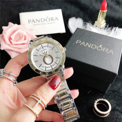Γυναικείο ρολόι πολυτελείας PANDORA silver/gold