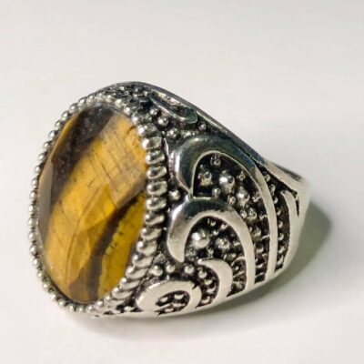 Δαχτυλίδι ασημένιο 925 διακοσμημένο με ορυκτό μάτι της τίγρης