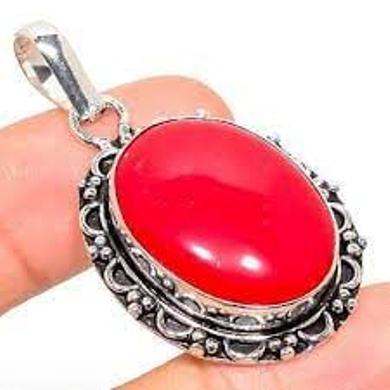 Μενταγιόν ασημένιο με κατακόκκινο κοραλλί