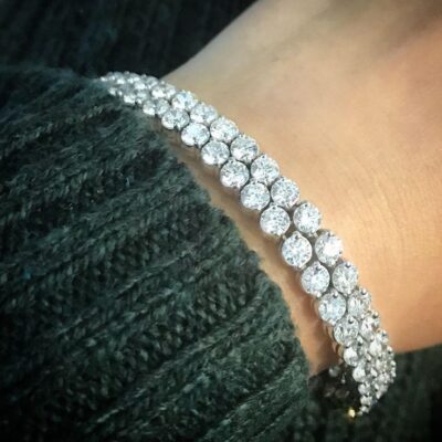 ΣΕΤ  2 Βραχιόλια τένις Pave με κρυστάλλους