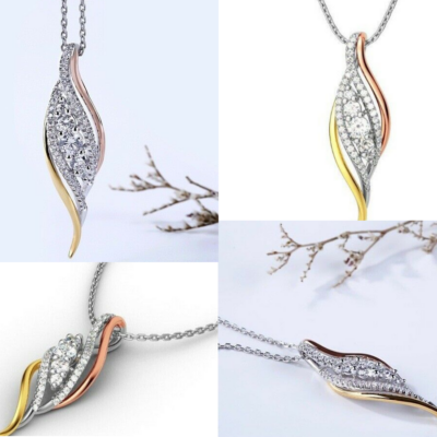 Γυναικείο μενταγιόν ασημένιο 925 στα χρώματα του Cartier