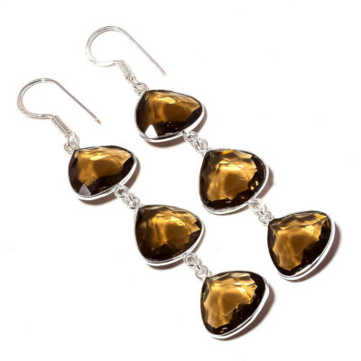 Πανέμορφα, χειροποίητα σκουλαρίκια χαλαζία καπνία!