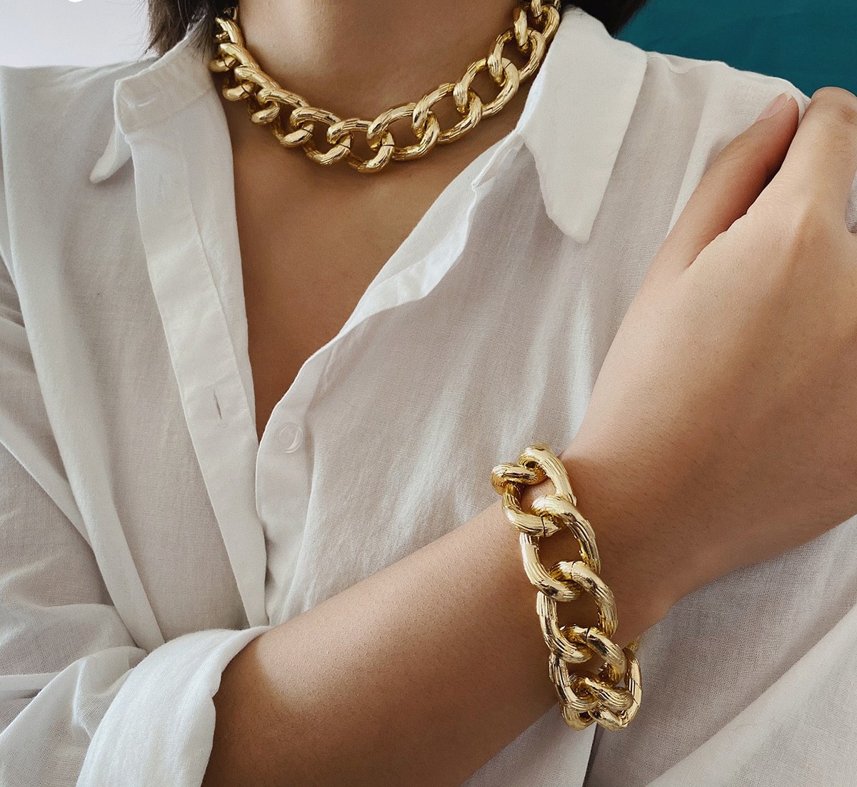 Hip-Hop-Exaggerated-Cuban-Big-Chunky-Chain-Necklace-Pendant-Bracelet-NE-BA-Steampunk-Maxi-Lock-Choker