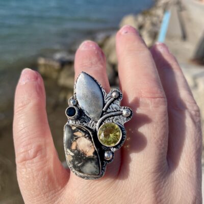 Ασημένιο 925 δαχτυλίδι με Ιασπις "AMAYA"