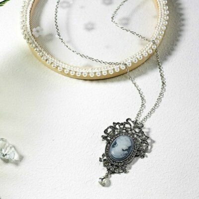 Υπέροχο Cameo κολιέ-καρφίτσαvictorian Style!