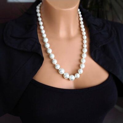 Πέρλες μεγάλες σε χρώμα λευκό, South Sea Shell ντεγκραντέ 6-12mm