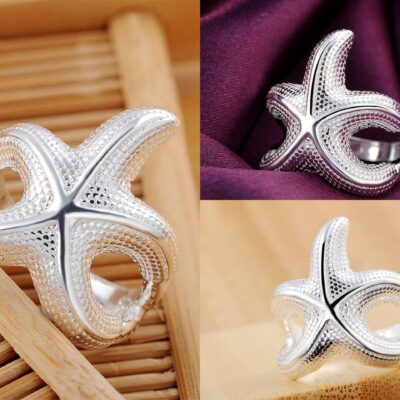 ​Ασημένιο δαχτυλίδι 925 σε σχήμα αστεριού