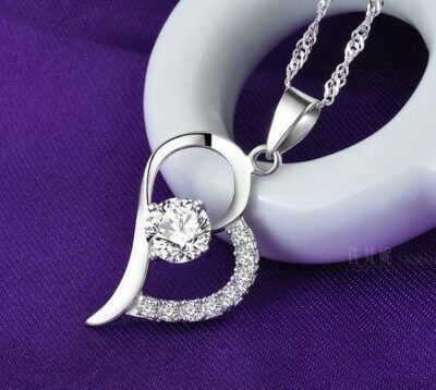 Ασημένιο 925 μενταγιόν σε σχήμα καρδιάς