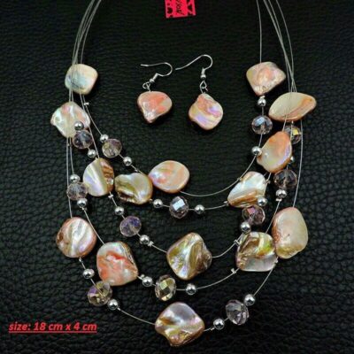 ​Σετ από 5 σειρές κολιέ και σκουλαρίκια