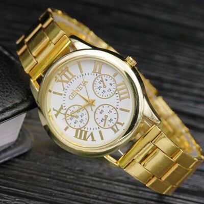 Γυναικείο ρολόι πολυτελείας, μοντέρνο σε χρώμα gold