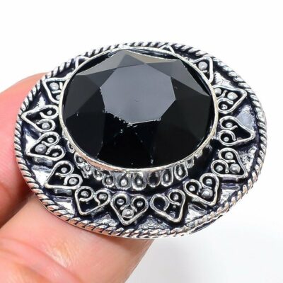 Δαχτυλίδι χειροποίητο ασήμι 925 διακοσμημένο με Μαύρο Όνυχα – Black Onyx