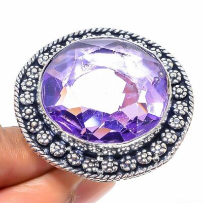Ασημένιο 925 χειροποίητο δαχτυλίδι διακοσμημένο με αμέθυστο!