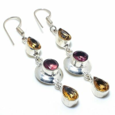 Χειροποίητα σκουλαρίκια κατασκευασμένα από ασήμι 925 και διακοσμημένα με μοργκανίτη!