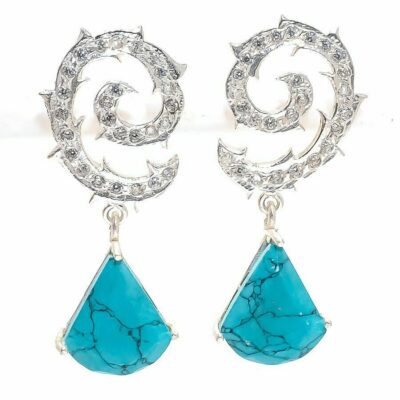 Χειροποίητα σκουλαρίκια με Santa Rosa Turquoise