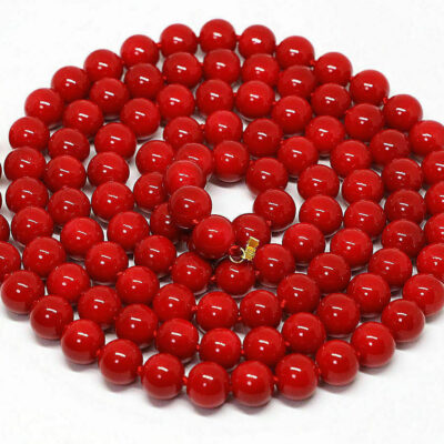 Διπλό κολιέ από 100% φυσικά κατακόκκινα κοράλλια