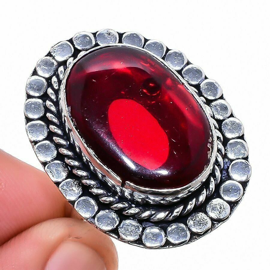 products-1247329889.jpg Mεγάλο ασημένιο δαχτυλίδι 925 Πολύτιμος λίθος ερυθρού χρώματος