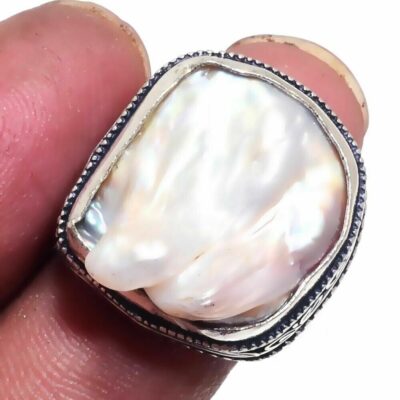 Ασήμι 925 διακοσμημένο με 100% φυσικό Biwa μαργαριτάρι λευκό γλυκού νερού