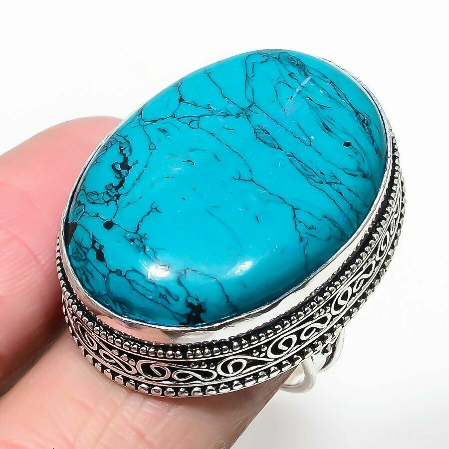 Xειροποίητο δαχτυλίδι ασήμι 925 με ένα υπέροχο Santa Rosa τυρκουάζ Xειροποίητο δαχτυλίδι ασήμι 925 με ένα υπέροχο Santa Rosa τυρκουάζ