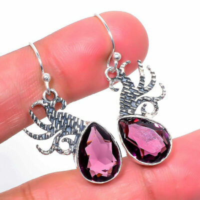 Aσήμι 925 και διακοσμημένα με υπέροχες ορυκτές πολύτιμες πέτρες Αμέθυστου Βραζιλίας​