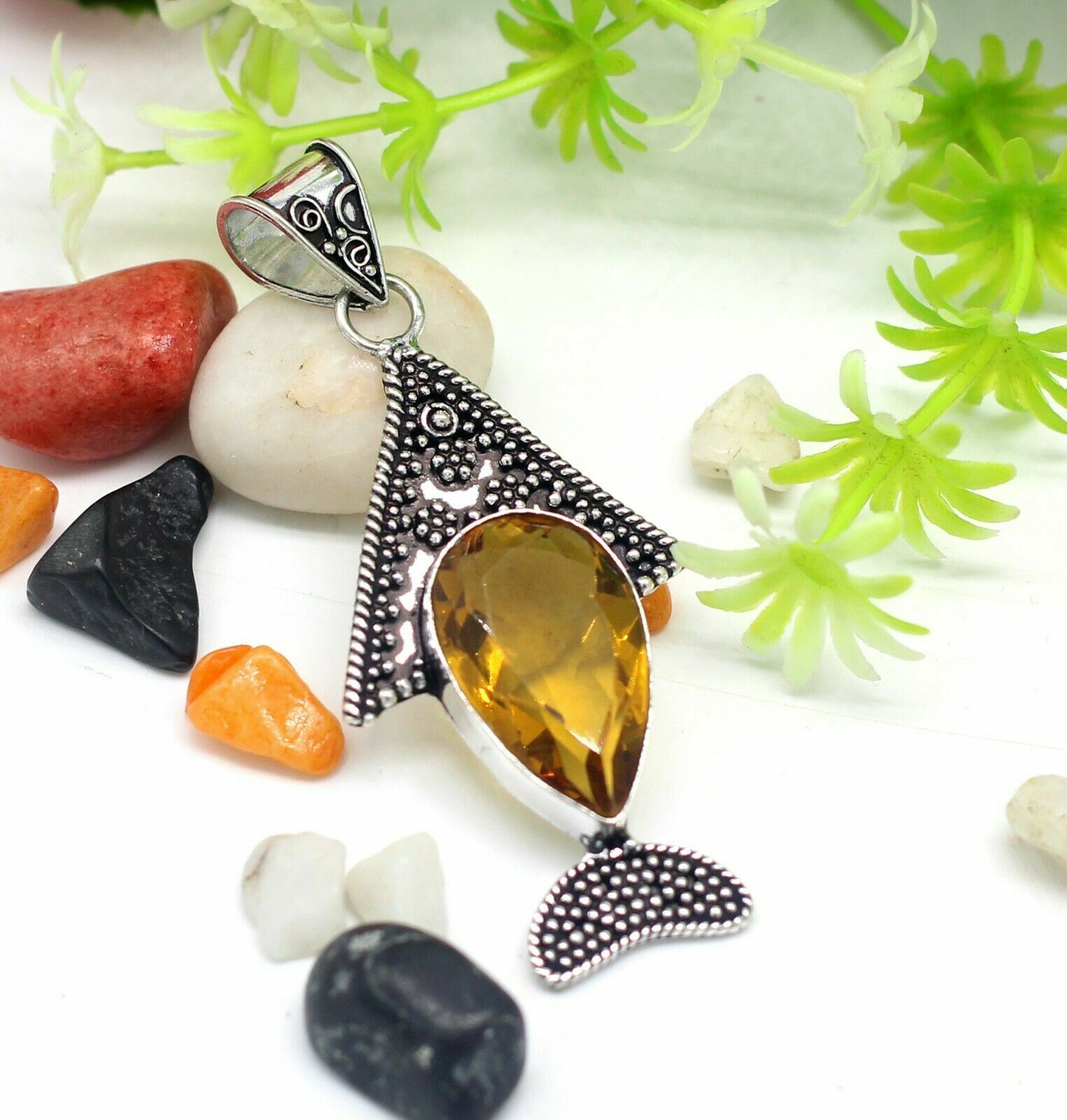 products-1300589501.jpg Υπέροχο μενταγιόν ινδικό χειροποίητο κατασκευασμένο από ασημί μασίφ 925