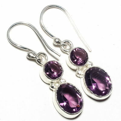 Aσήμι 925 διακοσμημένα με φυσικούς ορυκτούς πολιτισμούς Αμέθυστος