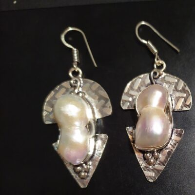 Ασήμι 925 και διακοσμημένα με 100% φυσικά Biwa​ μαργαριτάρια γλυκού νερού 20 χιλιοστών​