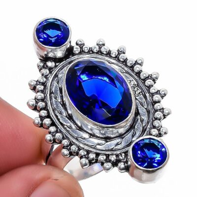 Ασήμι 925 διακοσμημένο με μπλε ζαφείρια​