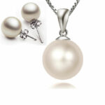 Ασημένια σκουλαρίκια κατασκευασμένα από ασήμι 925 διακοσμημένα με λευκή round πέρλα south sea shell 10mm .​​