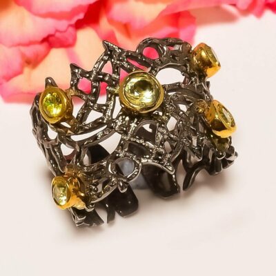 Δαχτυλίδι χειροποίητο ασήμι 925 διακοσμημένο με Brazilian Lemon Topaz.