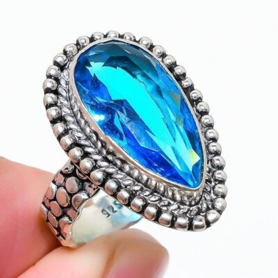 Ασημένιο 925 Δαχτυλίδι "sky blue"