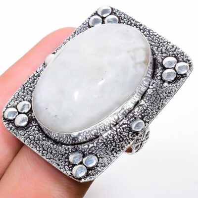 Ασημένιο 925 δαχτυλίδι με φεγγαρόπετρα "Mayank"