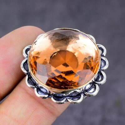 Ασημένιο 925 δαχτυλίδι με Μοργκανίτη "Pramod"