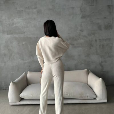 Σετ πλεκτό με κοντή μπλούζα