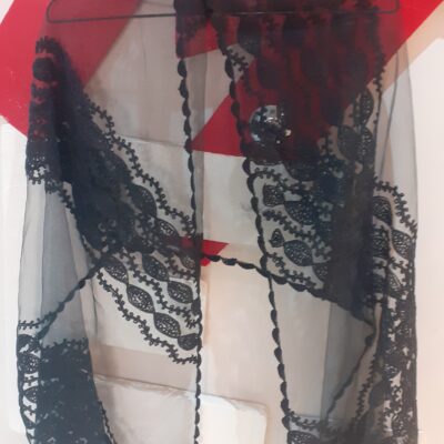 Μεταξωτή μαύρη εσάρπα Αlexi Andrioti