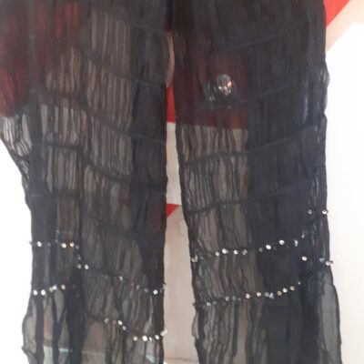 Πασμίνα γκοφρέ μαύρη