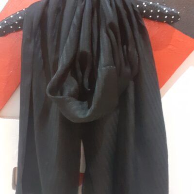 Πασμίνα μαύρη ριγέ Alexi Andrioti